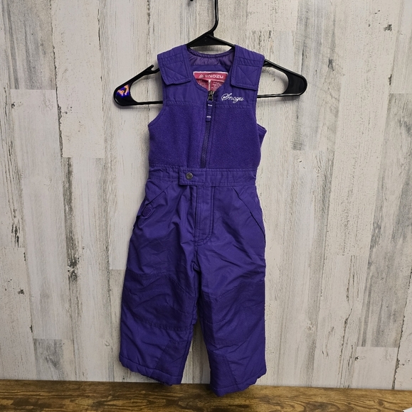 Snozu Toddler Girls Purple Snow Bib/ Overalls Size 3T - Picture 1 of 6